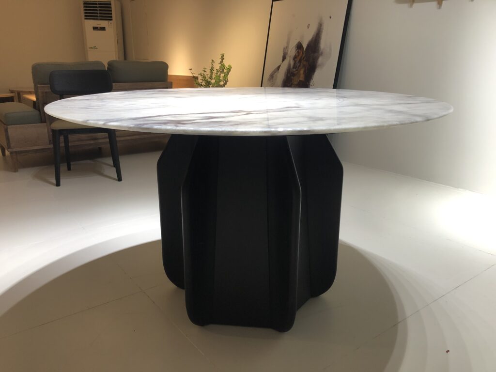 marble top table #03 - 南瓜實木彩晶石餐枱